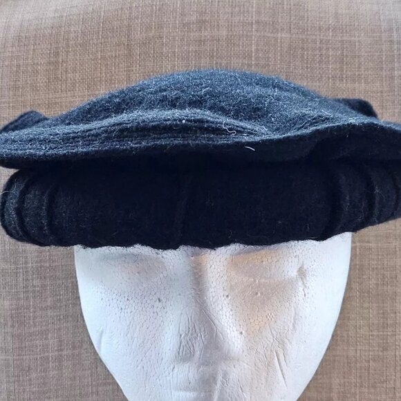 Men Winter Hat CHITRAL Topi Black Wool Round Cap Tradition Warm Hat Handmade - Picture 1 of 10